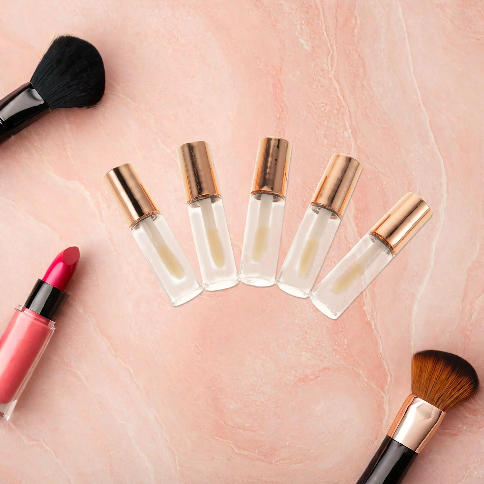 20Pcs Empty Lip Gloss Tubes 1.2ml Mini Refillable Lip Tubes Clear Plastic Squeeze Containers for Travel DIY Liquid