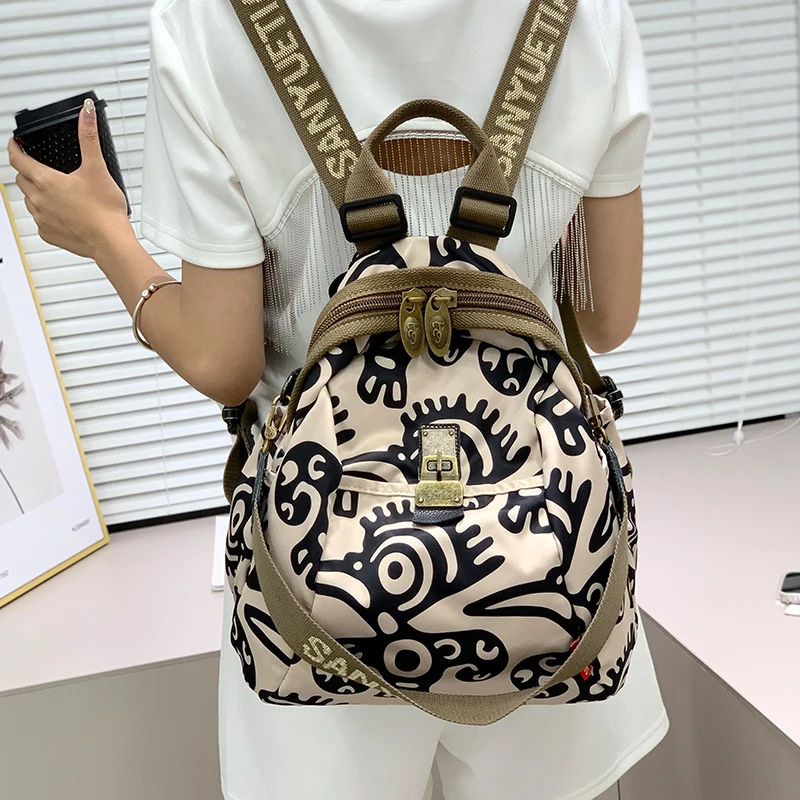 Fancy Women's Backpack Brand Designer Light Travel Bagpack Female Shoulder Bags Large Capacity Side Bag Pack for Ladies