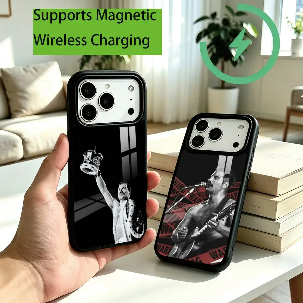 Singer F-Freddie M-Mercury Phone Case For iPhone18,17,16,15,14,13,12,11 Plus,Pro Supports Magnetic Wireless Charging Gift