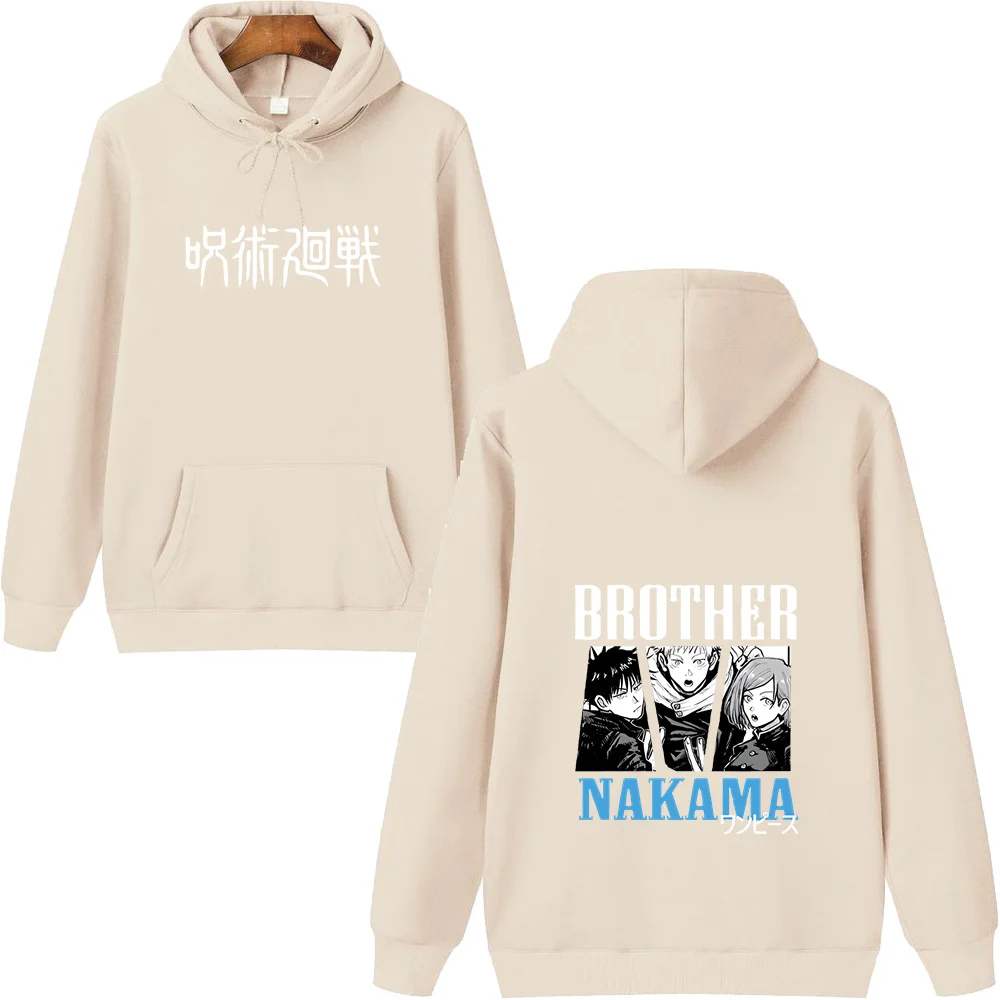 Brother Nakama สองด้านพิมพ์ Hoody ฮาราจูกุชายสไตล์ Hoodies Crewneck Hip Hop Hoody Crewneck หลวม Hoodie ใหม่เสื้อกันหนาว