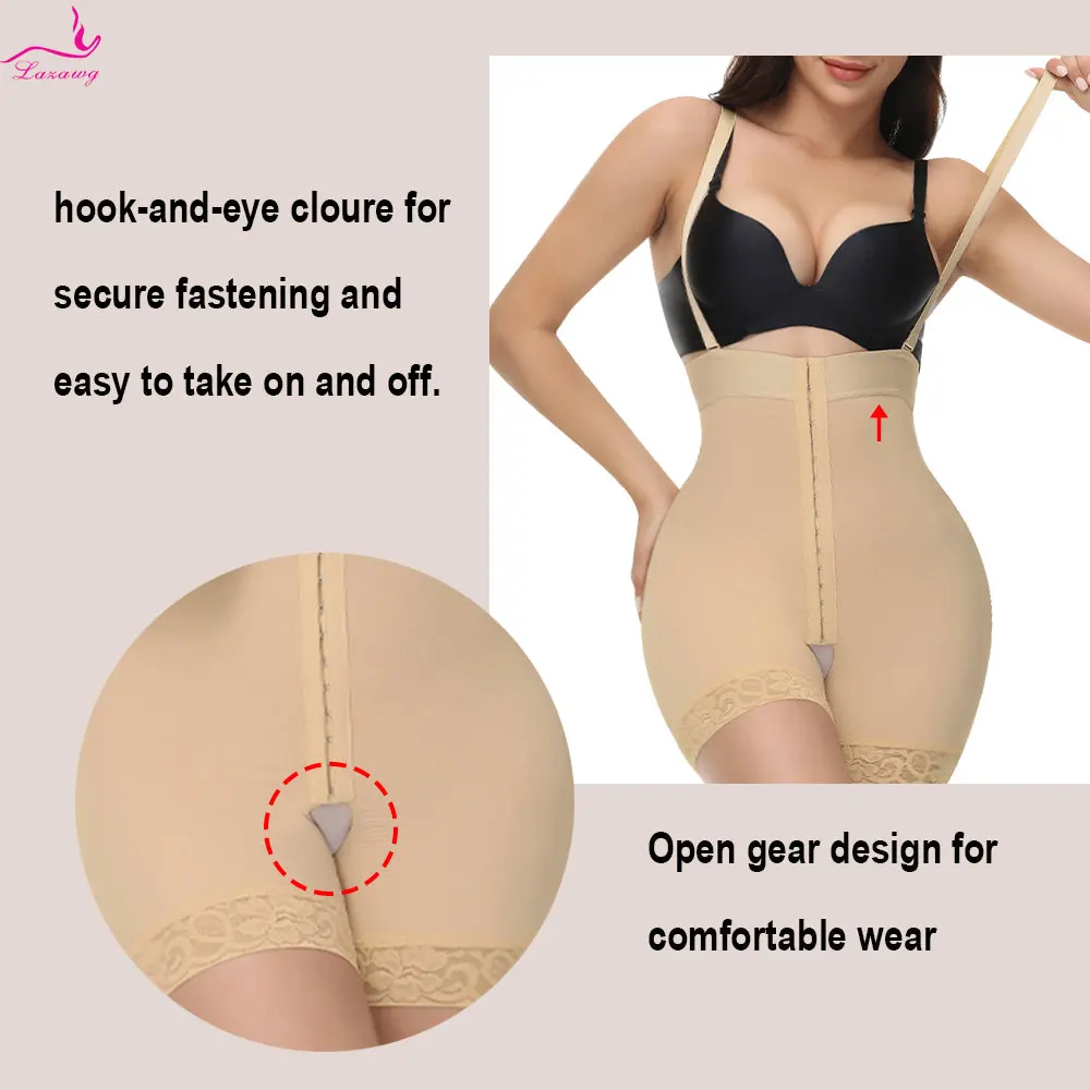 LAZAWG Bodysuit Shapewear Women Compression Body Suits Thigh Slimmer Abdomen Shapers Corset Open Crotch Shapewear Belly Sheath