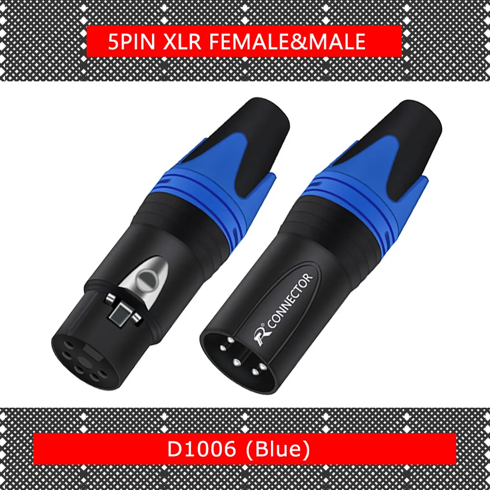 10 stks/partij 5 Pin XLR Connector Mannelijke/Vrouwelijke Jack Plug Vernikkeld 5 Pole Microfoon Jack MIC Kabel Terminal Audio connector