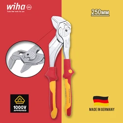 WIHA 44314 Insulated Pliers Wrench 1000V VDE 250 mm with Ratchet Function  for Electricians