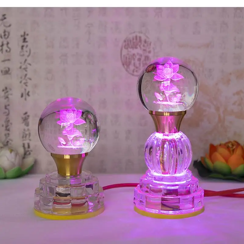Crystal Lamp, Buddha Supply Household Decoration LED Temple, Worship, Fortune Light, Safety Plug