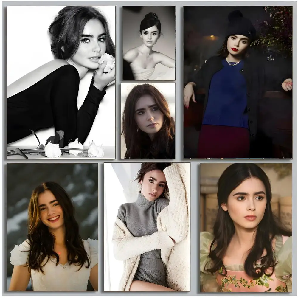 Actress Film L-Lily Collins Poster Modern Wall Art Bedroom Living Room Print Unframed