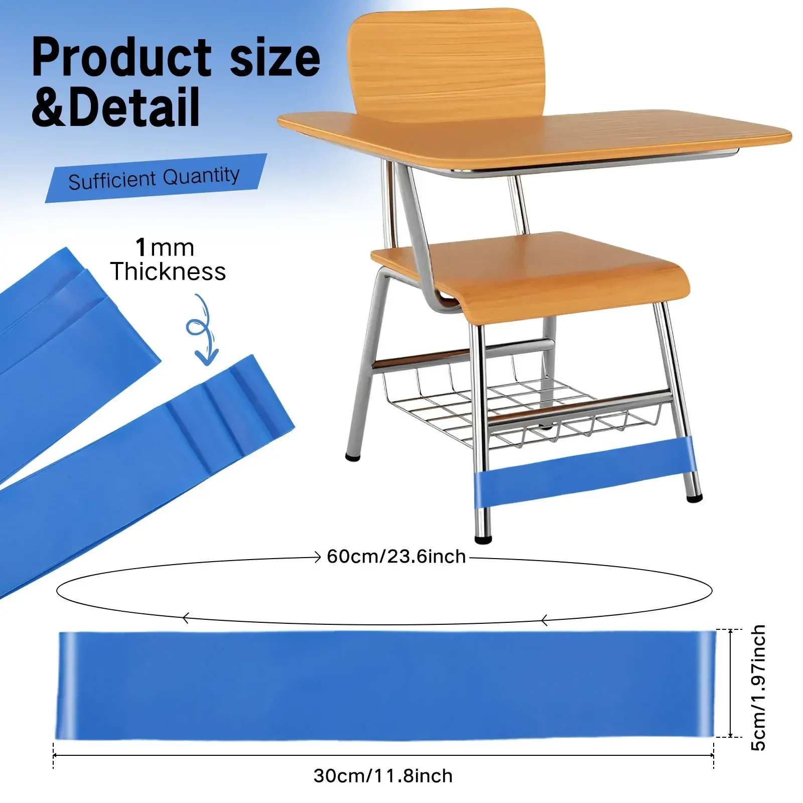 Bandes de Chaise pour Enfants, 24 Pièces, Flexibles, Anti-Irritation, Pliables, Sensorielles