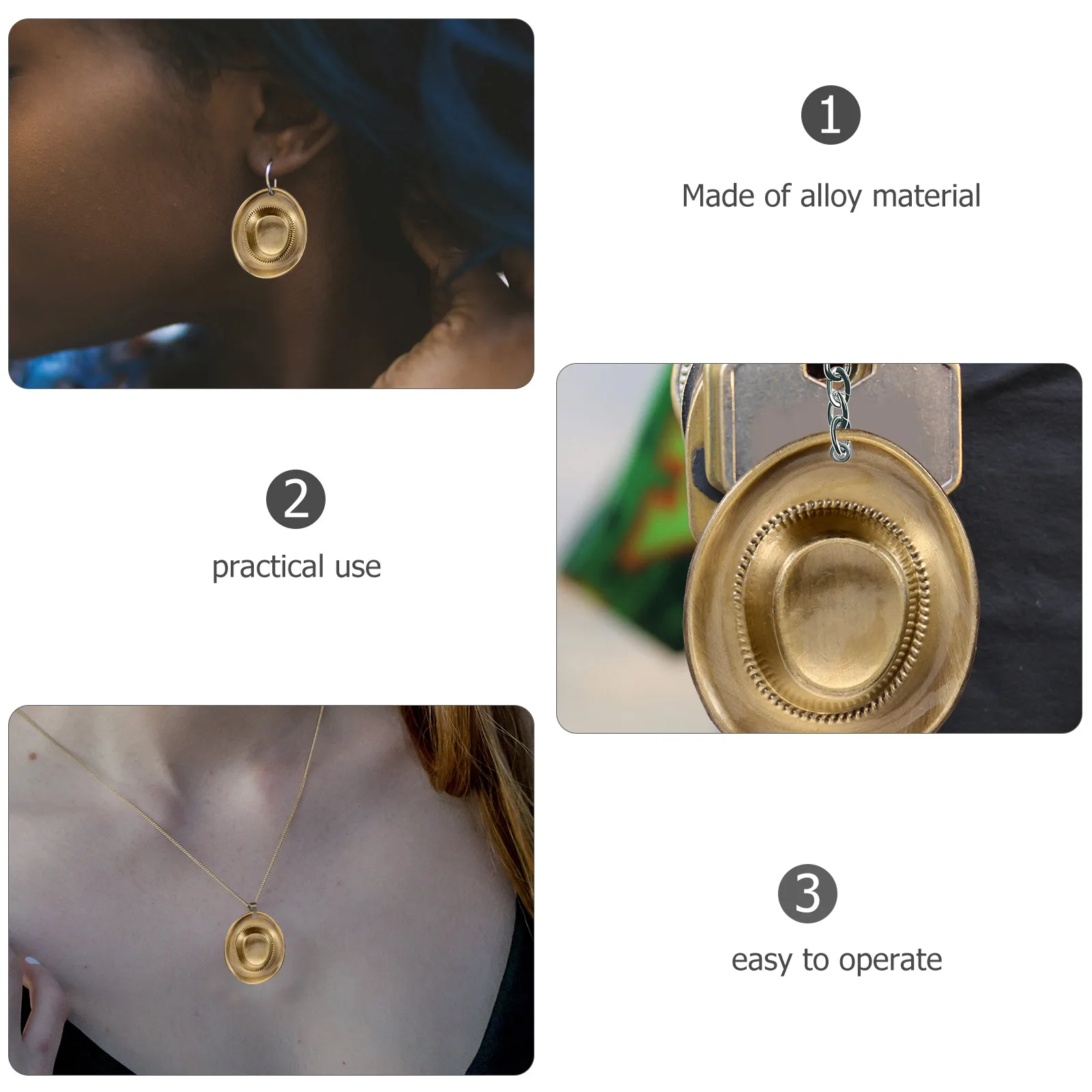 

2pcs Cowboy Hat Charms Western Metal Pendants Diy Keychain Necklace Vintage Jewelry Making Accessories Hat Charms For Diy