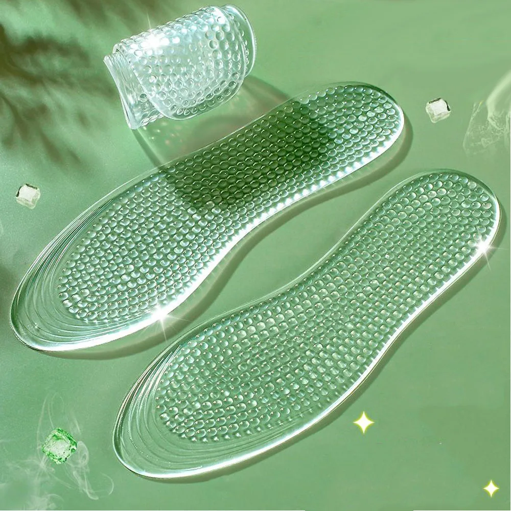 Silicone Insoles for Shoes Woman Man Massage Full Pads Soft Gel Shoe Soles Shock Absorbing Sports Insole Pain Relief Foot Pad
