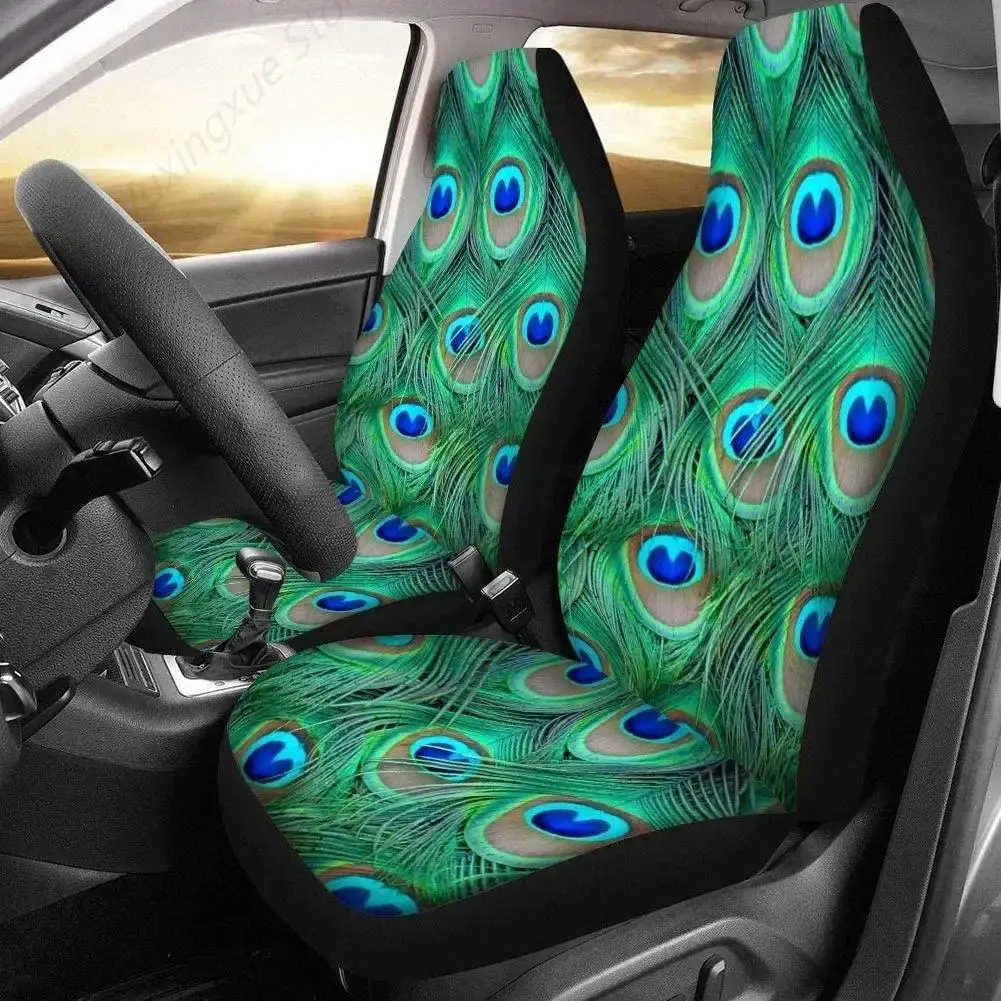 Peacock Car Seat Cover Front Bucket Car Seat Protector for Universal Cars Trucks Vans & SUV