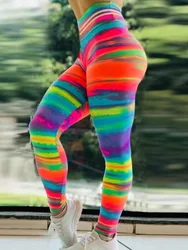 Calzamaglia sportiva Leggins da corsa donna Leggings stampati a farfalla di nuovo colore pantaloni a vita alta Jeggings elastici per il Fitness di grandi dimensioni