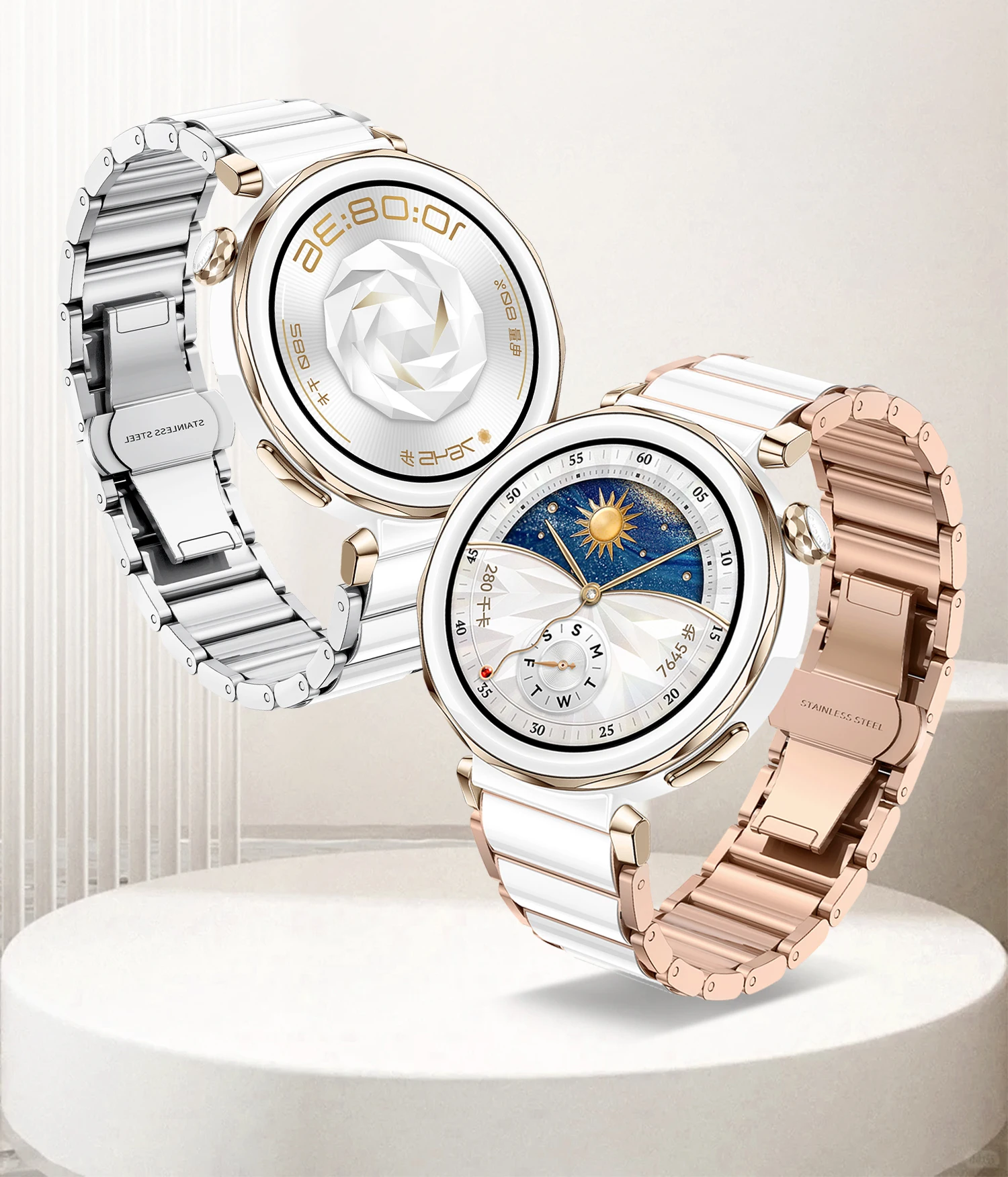 18mm Ceramic Bands for Huawei Watch GT5/GT4 41mm Metal Bracelet Adjustable Wristband for Huawei Watch GT5 Pro 42mm Fashion Strap