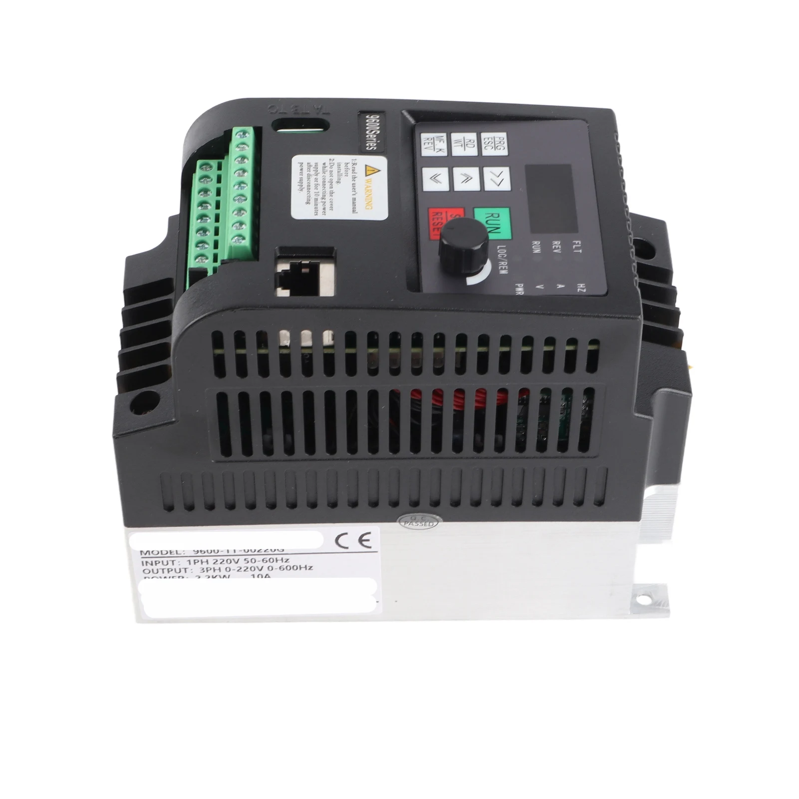Frequency Converter 2.2KW 220VAC Single‑Phase to 3‑Phase VFD Inverter Speed Control  Vector Frequency Converter VFD