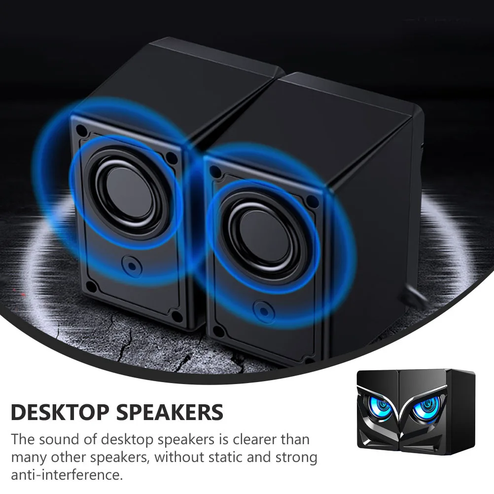 

2pcs Wired Subwoofer Speaker Box Usb-Powered Desktop Soundbar For Computer External Surround Speaker Loudspeaker Box