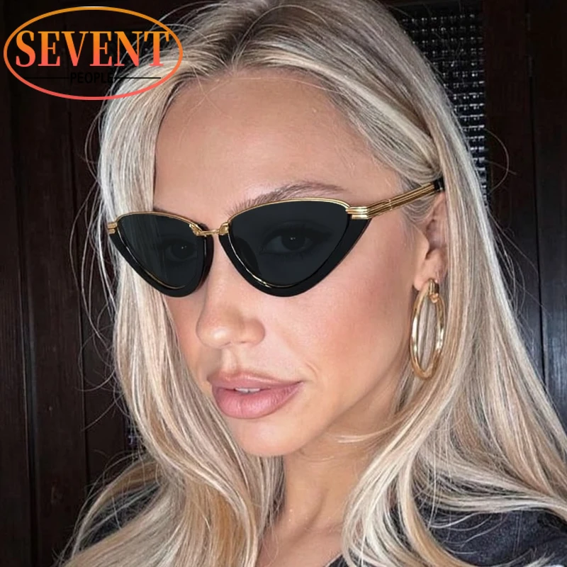 

Small Frame Triangle Cat Eye Sunglasses Women 2025 Luxury Brand Trendy Outdoor Punk Sun Glasses Retro Travelling Shades UV400
