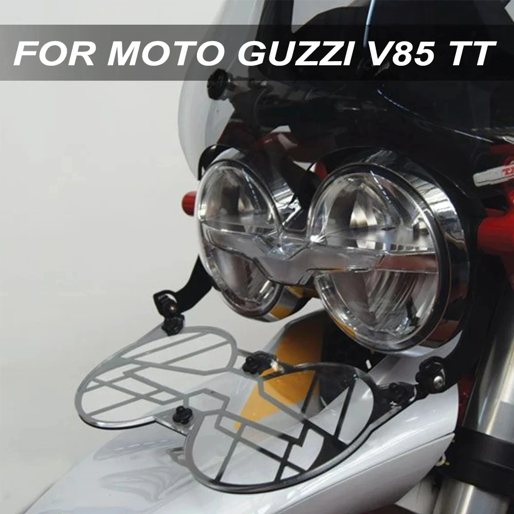 Motorcycle Folding Headlight Head Light Guard Protector Grill, Double Protection Cover, Moto Guzzi V85TT, V85 TT, V 85 TT, New