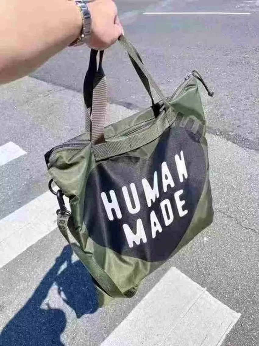 HUMAN MADE Japanese Love Print Helmet Bag Tote Single Shoulder Crossbody Office Commute Unisex Daily