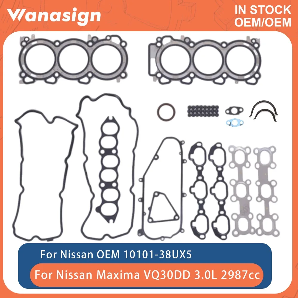 

Полный комплект прокладок двигателя, подходит для Nissan Maxima Infiniti I30 A32 VQ30 VQ30DD 3.0L 2987cc 1995-1999 258752B 10101-38UX5