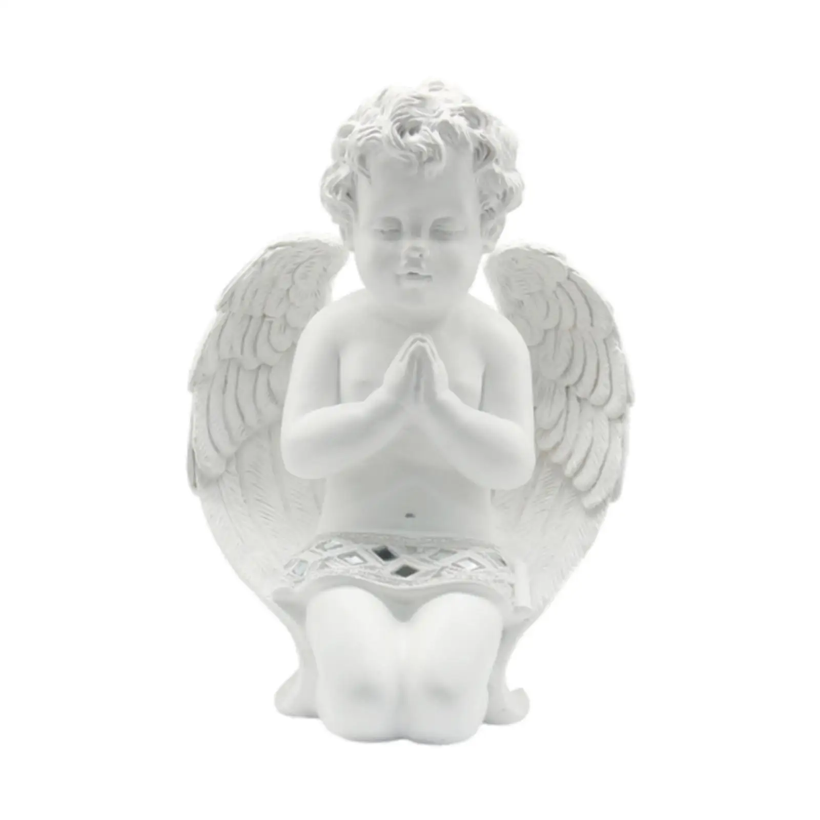 Kneeling Praying Cherub Statue Baby Angel Figurine for Indoor Office