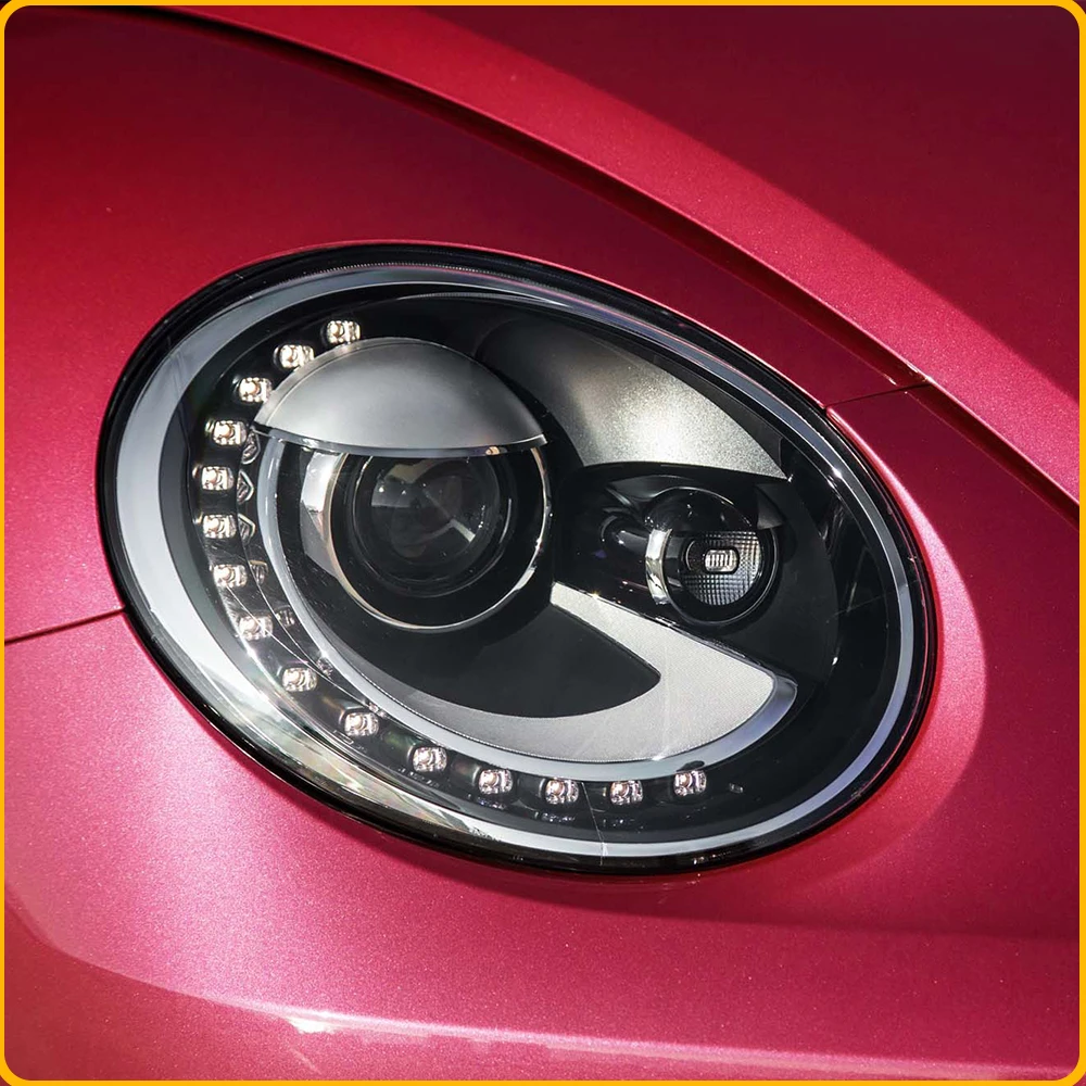 Auto LED DRL Headlight Assembly For VW Beetle 2013-2020 Upgrade Teardrop Style Projector Lens Car Accessories Tool Plug and Play