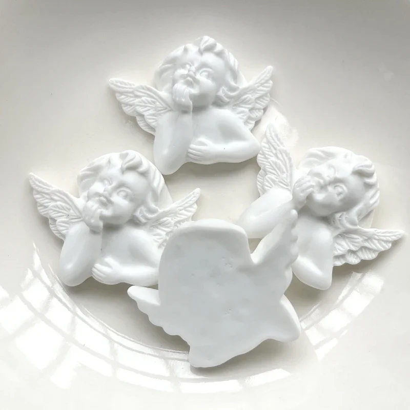 6 pieces 34mm * 26mm cute new resin European Cupid Angel Cameo  flat back Cabochon art DIY craft decoration party pendants