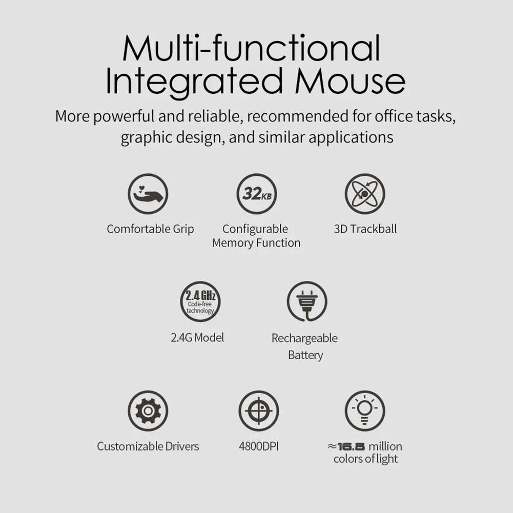 Vertical Gaming Mouse 2.4G Ergonomic Gamer Mice 8 Buttons 4800DPI 5 Level DPI for PC Computer Accessories