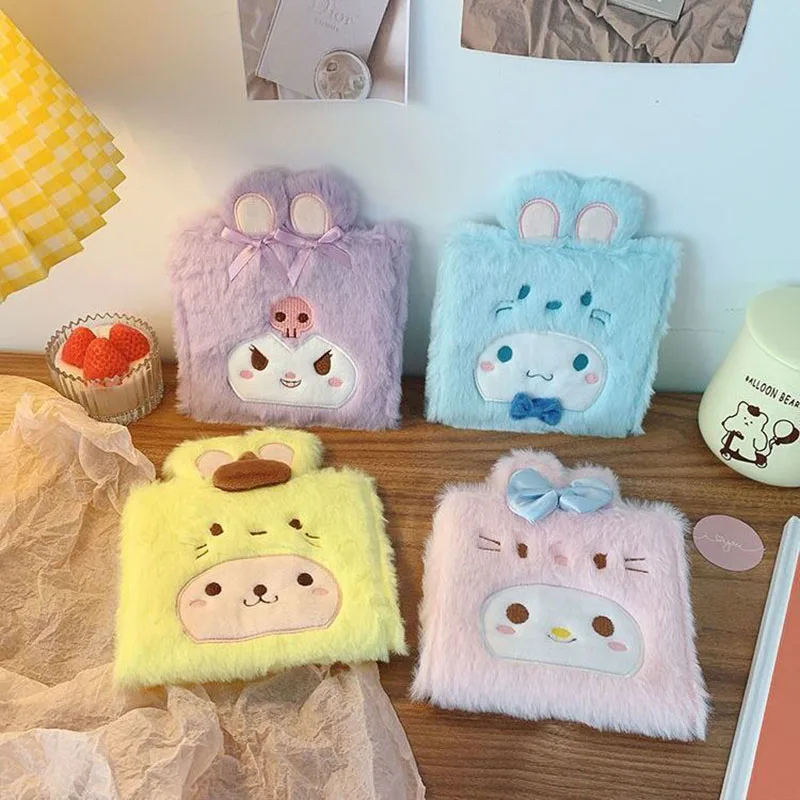 Kreskówka Sanrio Hello Kittys Kuromi Cinnamoroll torba na karty słodkie Anime pluszowe lalki 3D transformacja składana torba do przechowywania dla dziewcząt prezenty