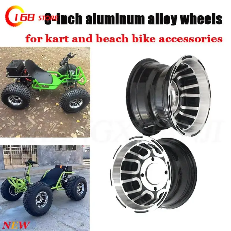 8 Inch 8 Inches Front and Rear Wheel Hub Suitable for ATV Quad ATV Karting 19x7-8 18x9.50-8 21x7-8 Tubeless Tire