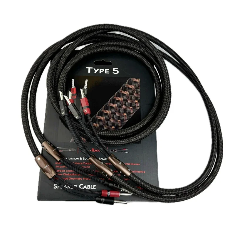 Pair Type5 Full Range Speaker Wire BFA Banana & Spade Plug HiFi Audio Amplifier Horn Cables