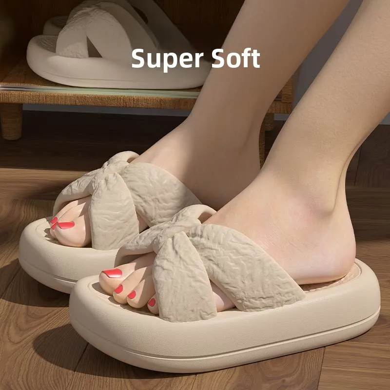 Sandalias Planas de Verano para Mujer, con Suela Gruesa, Antideslizantes, Sin Olor a Pies, Cómodas para el Hogar y Exteriores, Material EVA