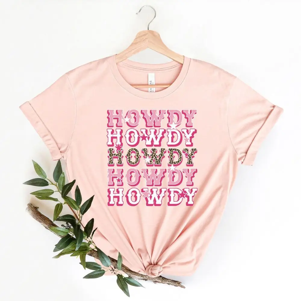 

Howdy Graphic Tee Howdy Women T Shirt Country Music T-shirt Nashville Tops Cowgirl Short Sleeve Funny Southern Shirt Boho Tshirt