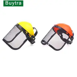 Garden Grass Trimmer Safety Helmet Hat With Full Face Mesh Protective Mask For Logging Brush Cutter Forestry Protection