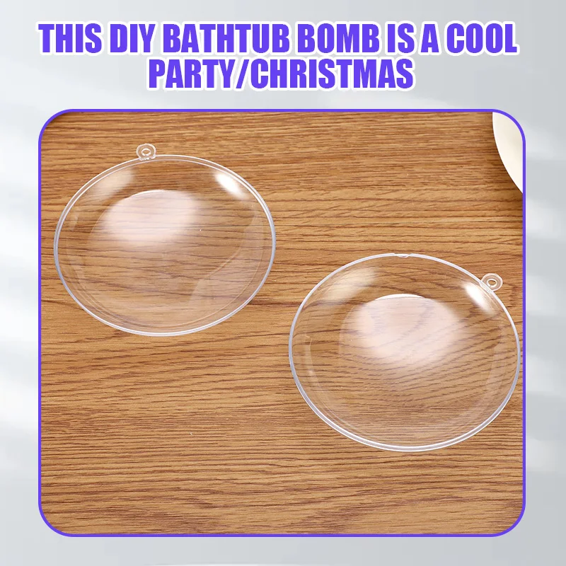 1/3Type 1Set Flat Round Clear 3D Bath Bomb Molds Craft Mold Plastic Fillable Ball Ornament Christmas Ball DIY Home Accessories