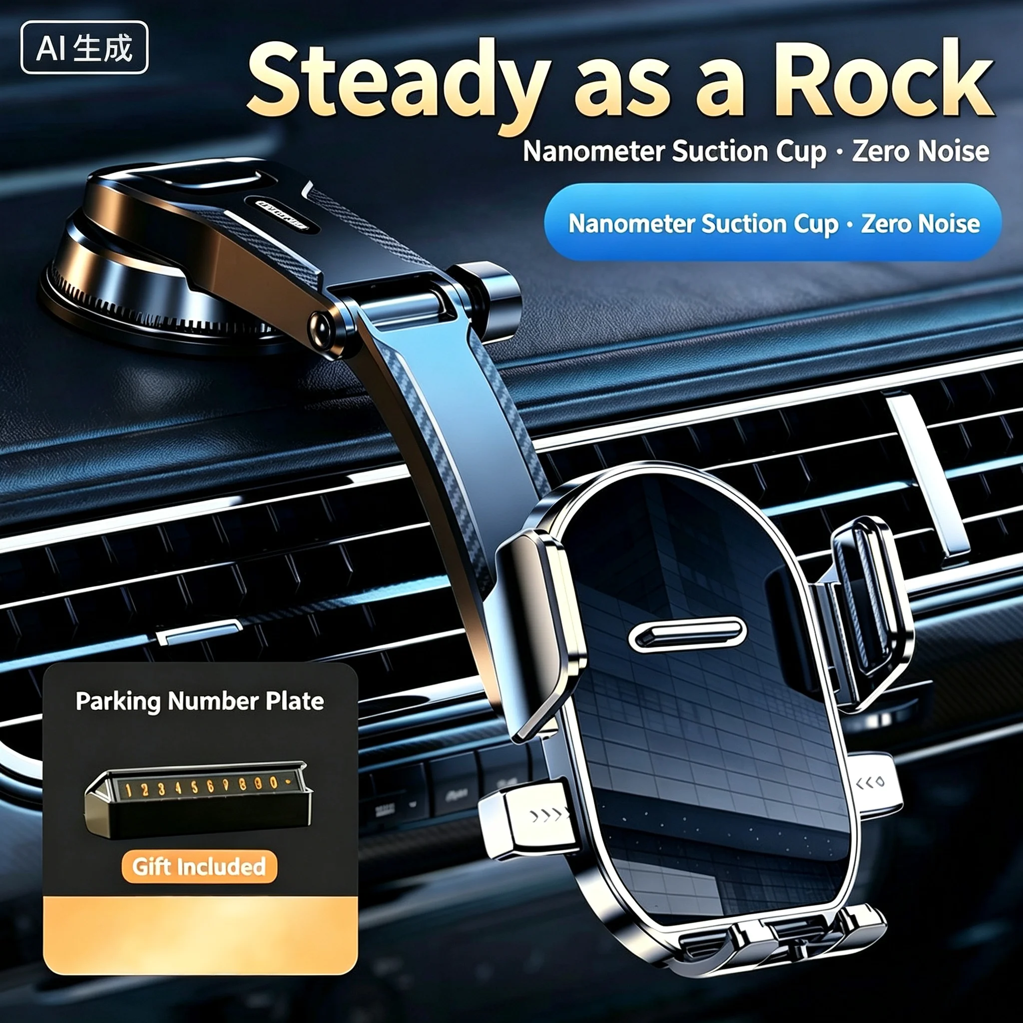 Pro Plus Universal 360 Degrees Rotatable Car Phone Holder Navigation Stand Suction Cup Foldable Mobile Phone Mount for Windshiel