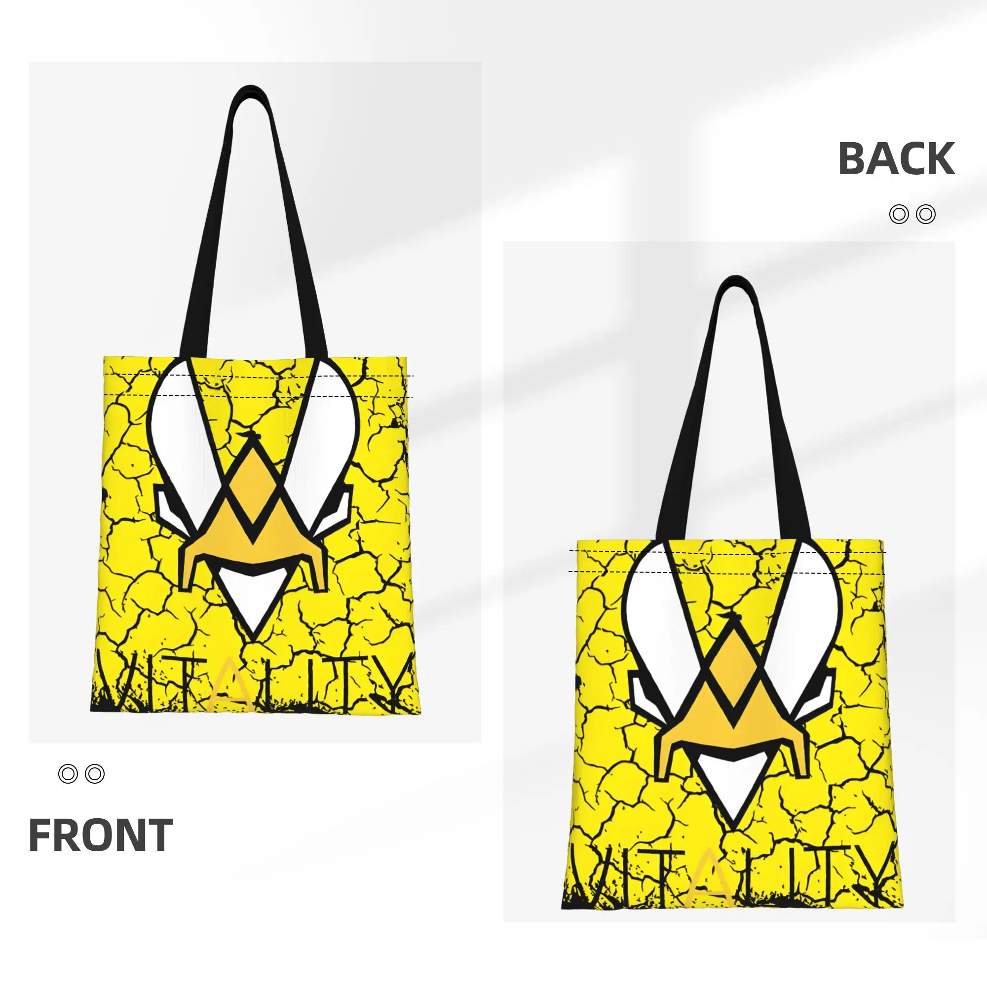 1PC Large Capacity Esports Champion FPS Game Fans VItality Canvas Tote Bag Foldable Chic Pattern No Closed Design