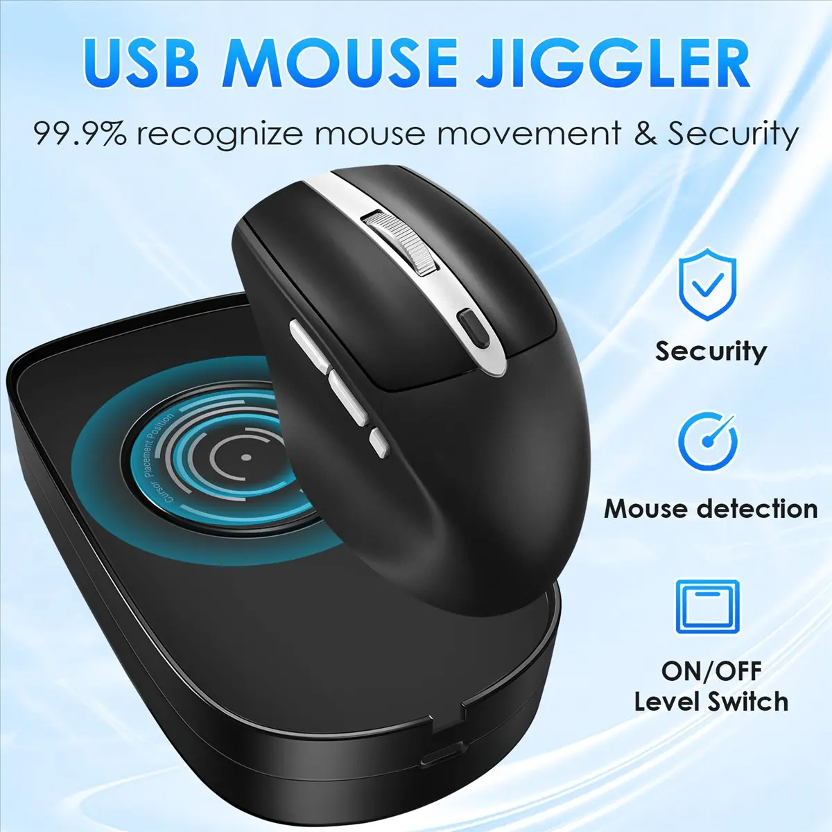DT204 Newest Mouse Jiggler USB Mouse Mover Mouse Movement Simulator with ON/OFF Switch for Computer Awakening, Keeps PC Active