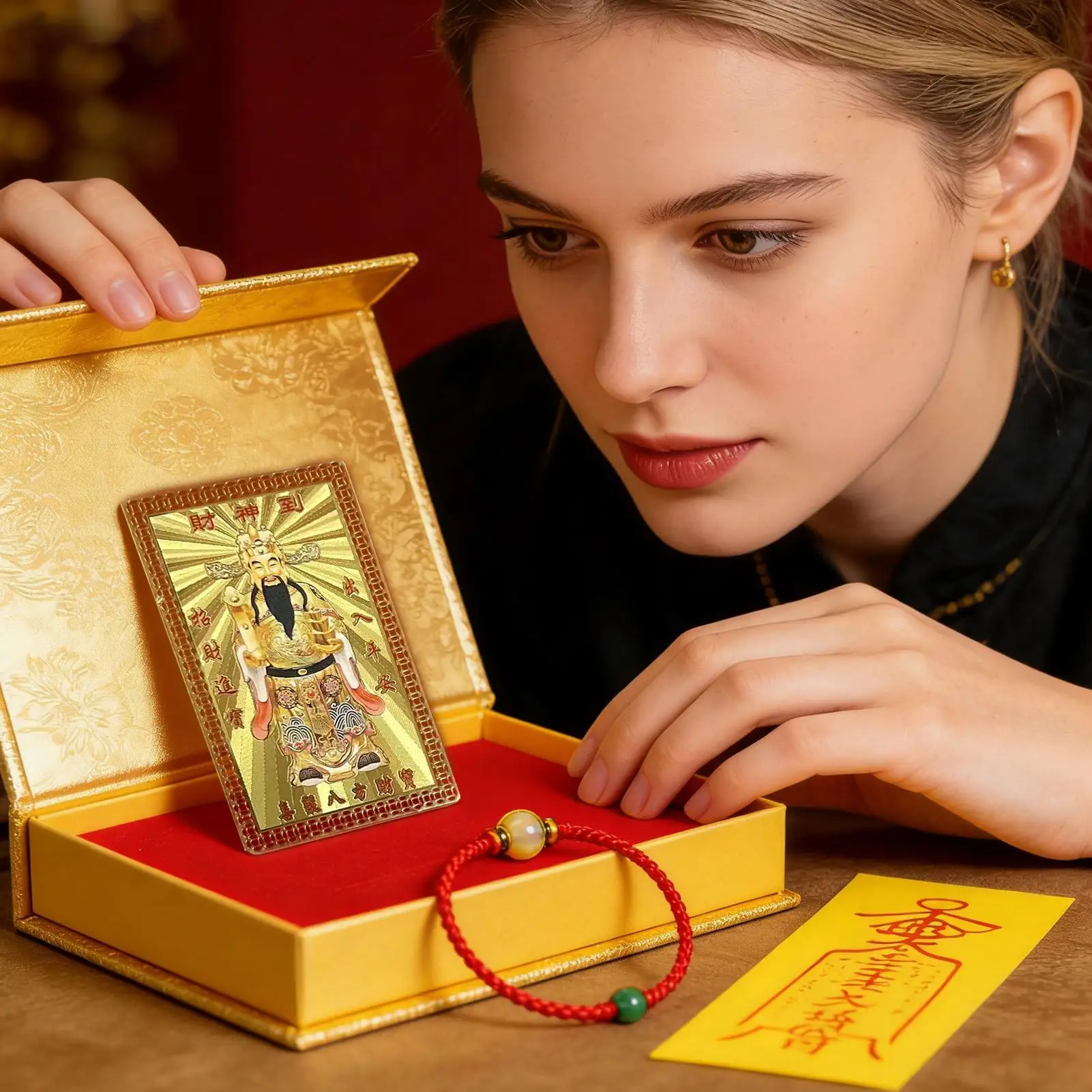 2026 Tai Sui Amulets Card Feng Shui Prayer Gold Card Exorcism Protection Buddha Gift Amulets Safe Bring In Wealth And Treasure
