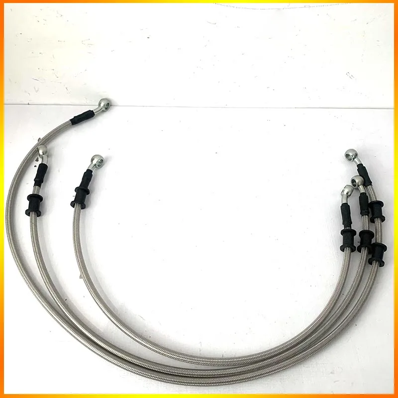 Longitud 40 cm-150 cm Manguera de freno hidráulico Línea de manguera de freno universal Cable de freno de acero Cabezal de banjo ambos lados 28 °  