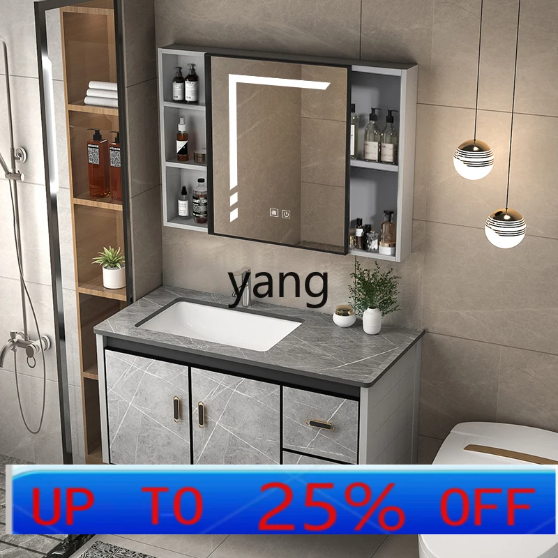 

LH rock slab space aluminum alloy bathroom ceramic integrated washbasin bathroom cabinet combination