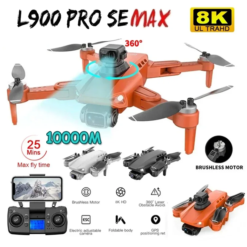 New Mini L900 Pro Drone 8K Professional 5G GPS 8K HD Camera Photography Brushless Foldable Quadcopter RC Distance Drones Toy