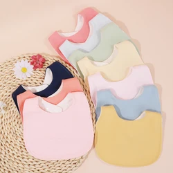 Random 2pcs 3pcs 5pcs U Shape Baby Bibs Solid Color Infant Feeding Bib Apron Cotton Toddler Cute Bebe Saliva Towels Newborn