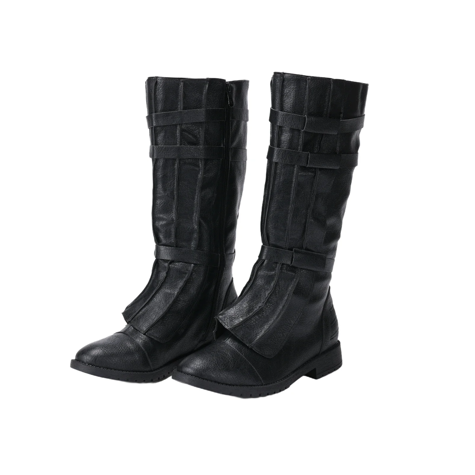 Botas medievales renacentistas, zapatos de caballero para hombre, Cosplay de fantasía, botas negras y marrones, disfraz de batalla espacial de película, accesorios de disfraz