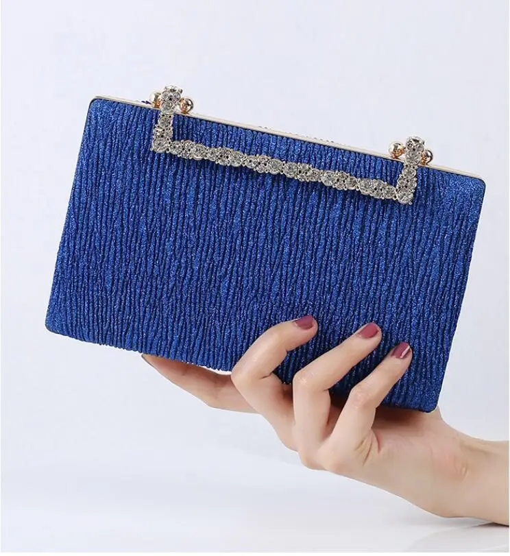 Royal Blue Bags Pleated Sling Clutch Evening Bag Female Cross Body Clutch Purses Bride Wedding Tendance 2023 Women\'s Handbag sac