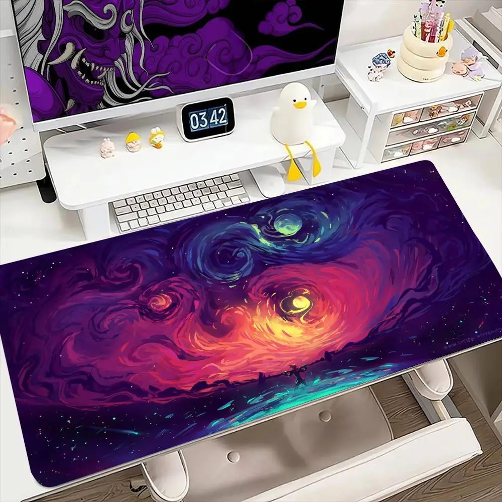 

Коврик для мыши Interstellar Galaxy 900x400 мм, большой игровой коврик для мыши, клавиатура, геймерский резиновый коврик против морщин, противоскользящий нижний настольный коврик