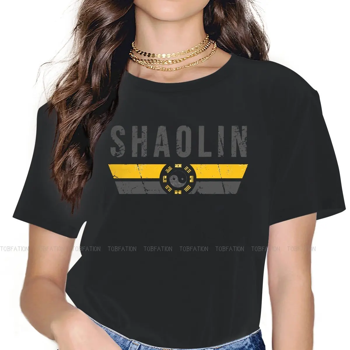 Kung fu meninas t camisa shaolin chinês feminino topos harajuku engraçado t senhoras 4xl camisa de grandes dimensões