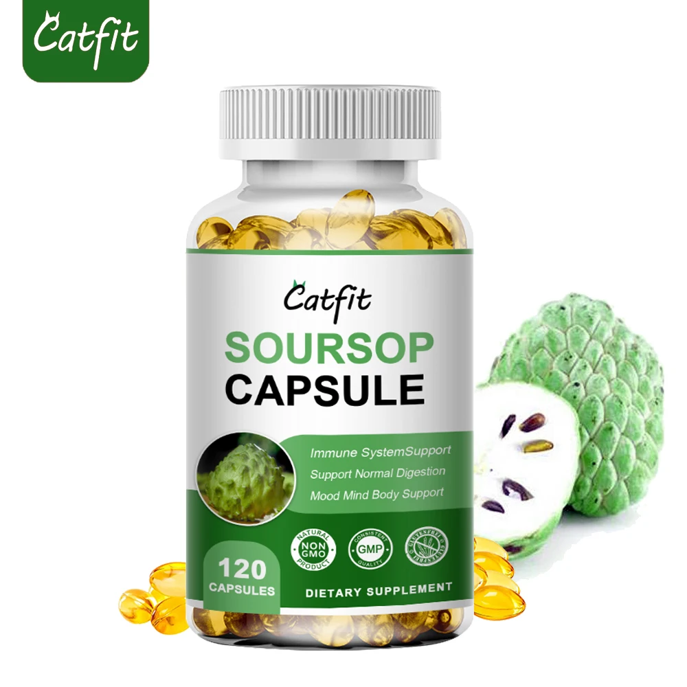 Catfit Natural Plant extract Soursop Capsule emotional health Sterilize Support &Aid digestion Vegetarian vitamin capsules