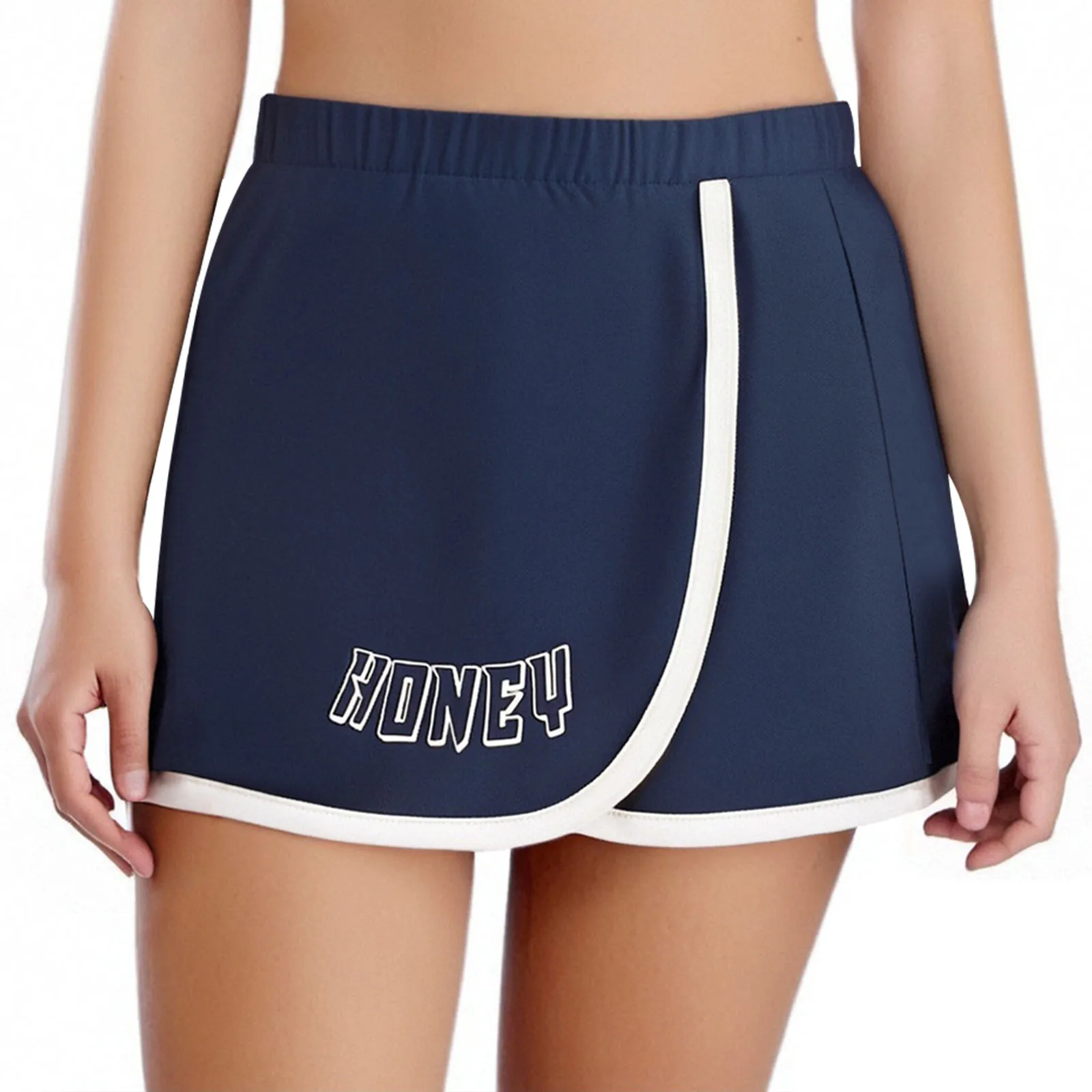

Kids Girls Fashion Letter Printed Golf Tennis Skirt Elastic Waistband Workout Sports Skirts with Pocket And Built-in Shorts