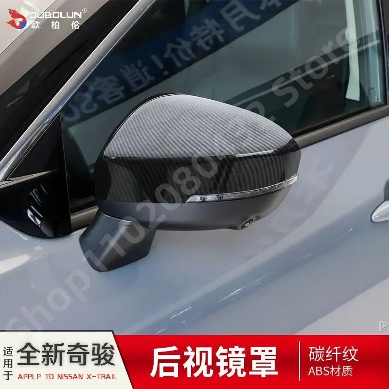 ABS Chrome/Carbon fiber texture Door Side Mirror Cover Trim Rear View Cap Overlay Molding Garnish FOR NISSAN X-TRAIL T33 2022