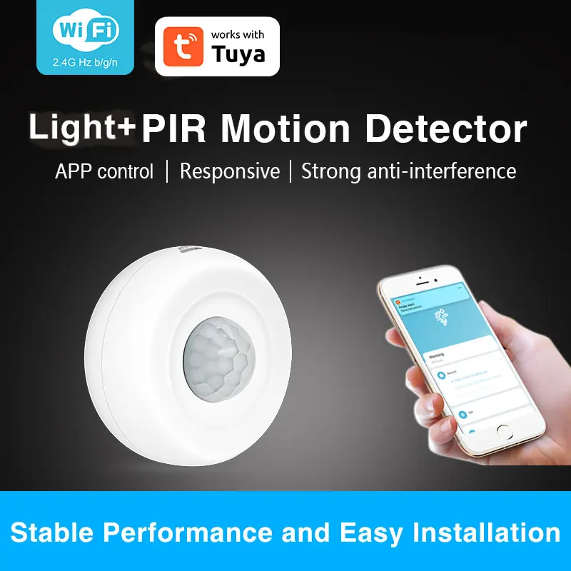 Tuya WiFi PIR Motion Sensor Wireless Infrared 360 Detector Security Anti-theft Alarm Human Body Sensor APP Remote Control