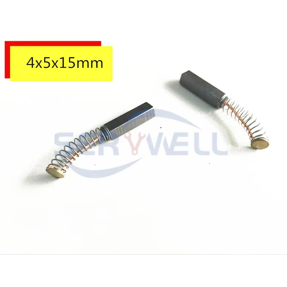 10pcs 4x5x15mm 0.15"x0.19"x0.59"  Electric Motor Tool Carbon Brushes Springs & Wires Power Tool Car