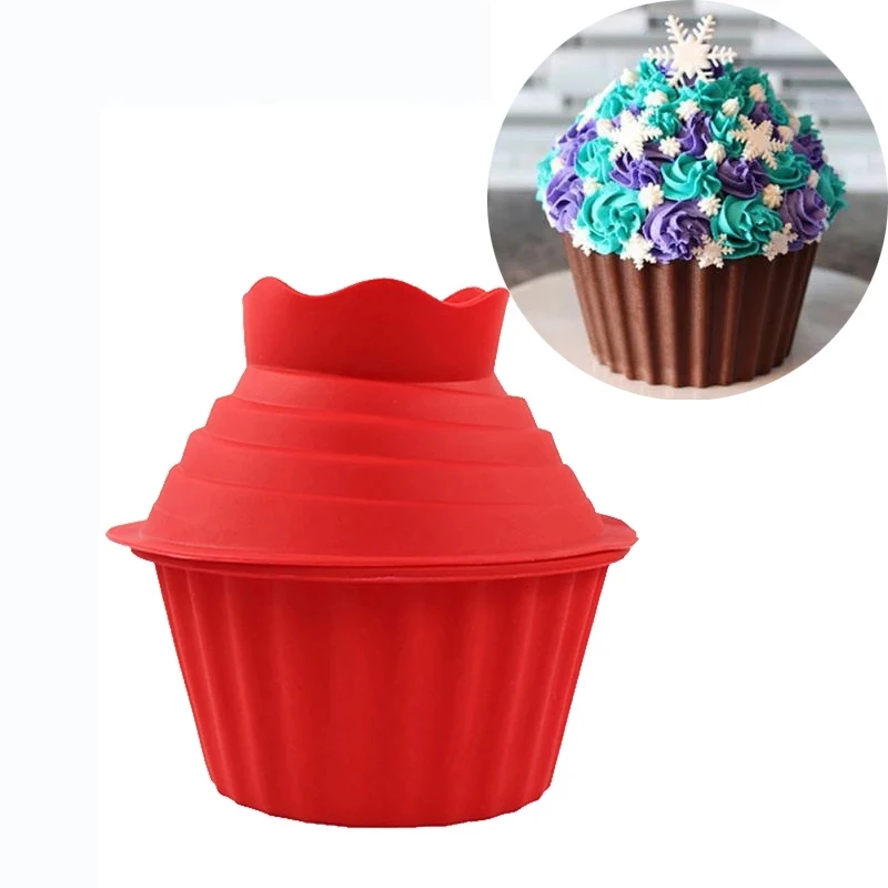 Set Silicone Giant Cupcake Mold Non-Stick Big Top Cake Silicone Mould Idea For Easy Decorating Cake Bake Tools